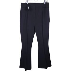 Reiss Dylan Black Flared High Rise Trousers Women's 14 NWT MSRP $225